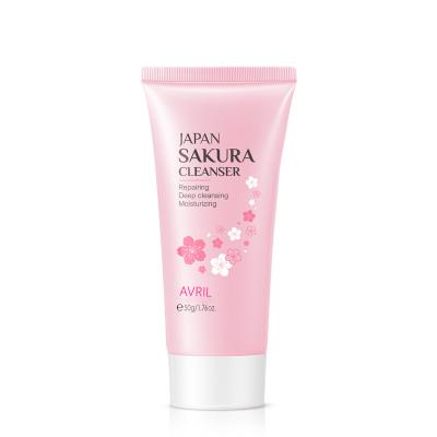 China Sakura Essence Facial Cleanser Gentle Anti-wrinkle Deep Cleansing And Moisturizing Daily Skin Care Moisturizing Facial Cleanser for sale