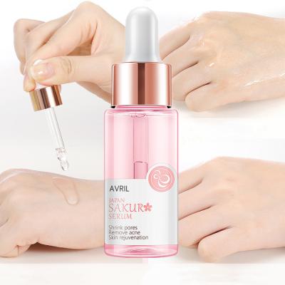 China Whitening Plant Extract Face Serum Oil Organic Hyaluronic Acid Smoothing Brightening Vitamin C Sakura Facial Skin Serum Serum for sale