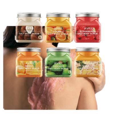 China Exfoliator Skin Care Salt Body Gel Coconut Deep Cleansing Exfoliate Moisturizing Milk Fruit Body Scrub for sale