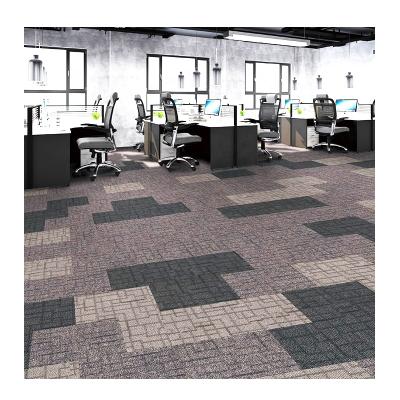 China Luxury Removable Commercial Carpet 50x50 Wool Non Slip Washable Nylon Office Floor Tiles for sale