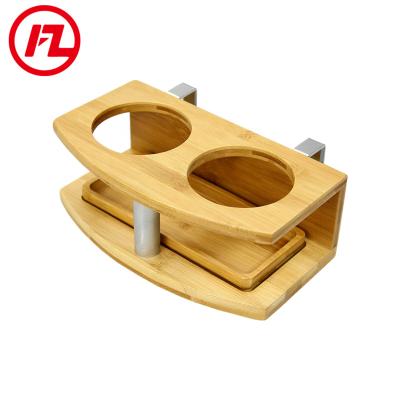 China FZ Bamboo Bottle Holder Rack 3er Abtropfhalter MIT Abtropfschale Kitchen Drip Tray Holder Sodastream Adapter 30*15*12 for sale