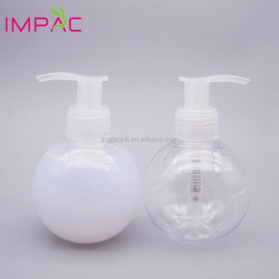 China Cute Personal Care Empty Ball Shaped 150ml PET Liquid Soap Plastic Bottle Clear For Hand Wash for sale