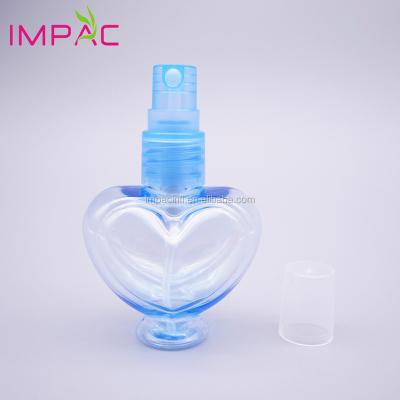 China Personal Care 50ml Unique Heart Shape Girl Plastic Cute Perfume Bottle With Mist Sprayer for sale