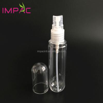 China Personal Care Cosmetic All 50ml Clear Plastic Spray Bottle With Round Above Cap for sale