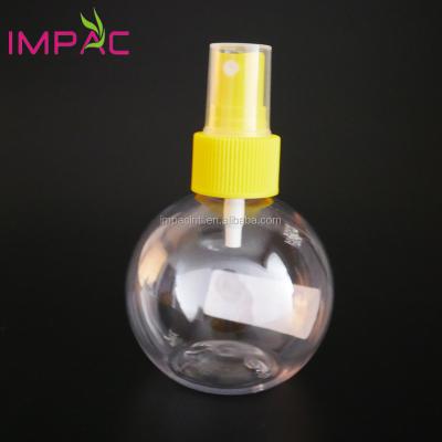 China 150ml Personal Care Skin Care Cute PET Ball Shape Plastic Spray Bottle With Colorful Sprayer for sale