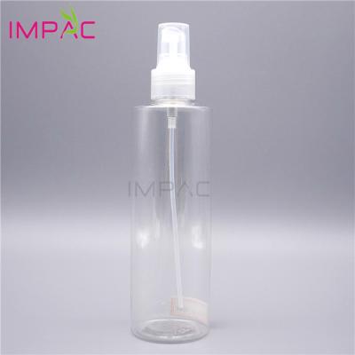 China Empty Personal Care Clear Pet Plastic Packaging Cosmetic 250ml Plastic Spray Bottle for sale