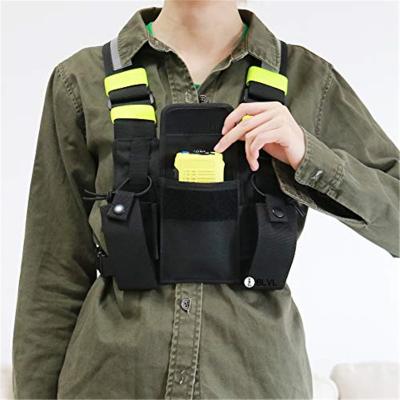 China Nylon Vest Rig For Walkie Chest Two Way Radio Harness Pocket Walkie Talkie Pack Pouch Holster Vest for sale