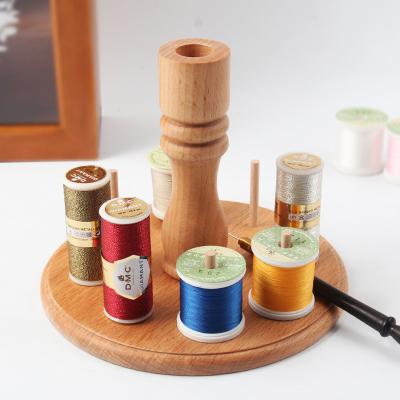 China Spinning Yarn Ball Holder Bobbin Cone Spool Storage Spindle Wooden Knitting Rack OEM for sale