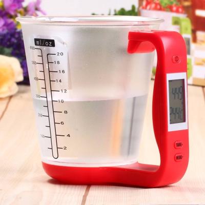 China With Detachable LCD Digital 1kg 600ml Scale Tray Smart Kitchen Food Measures Electronic Temperature Coffee Scale Measuring Cups for sale