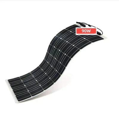 China Manufacturer Flexible Waterproof All 90W 175w 100w Black Mono Cell Flexible Solar Panel For Low Bearing Roof for sale