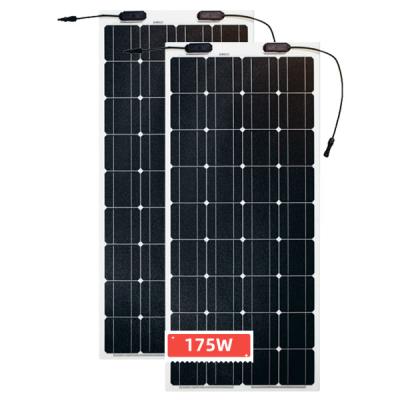 China Camping 175w Silicon Solar Panels Flexible Flexible Mono Crystalline Lightweight Photovoltaic Solar Panels for sale