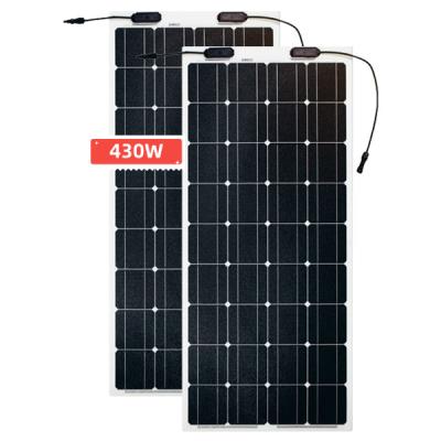 China High efficiency flexible lightweight sunpower 430w monocrystalline flexible solar panels for car boat rv yacht camping use for sale