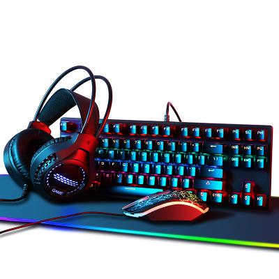 China 2021 Factory Price Waterproof Backlight Mechanical Gaming Keyboard and Mouse Set LED Anti-ghosting RGB Combo Kit for sale