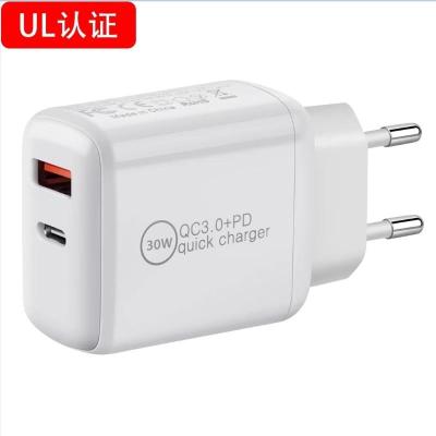 China Hot Sale Mobile Phone US UK Plug Phone Charger PD 30W USB C Home Charger and Adapter PD Fast Charger Compatible with iPhone 12 13 14 for sale