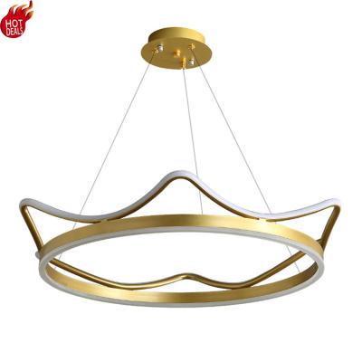 China Modern Minimalist Led Acrylic Pendant Light Round Ceiling Metal Chandelier Gold Metal Chandelier Designer For Home for sale