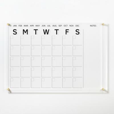 China Luxury Custom Wall Calendar Clear Acrylic Dry Board Calendar Erase Wall Calendar for sale