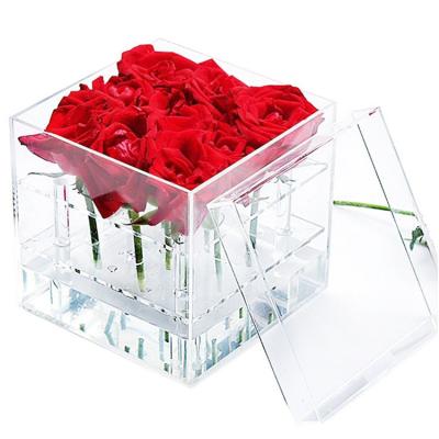 China Preserved Luxury Acrylic Rose Box Acrylic Rose Box Luxury Rose Flower Boxes for sale