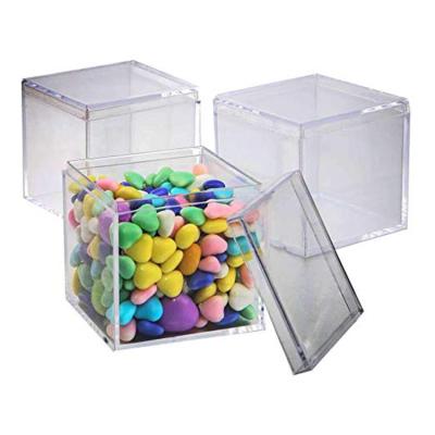 China Luxury Acrylic Candy Box Clear Lucite Acrylic Box For Candy 55x55x55mm for sale