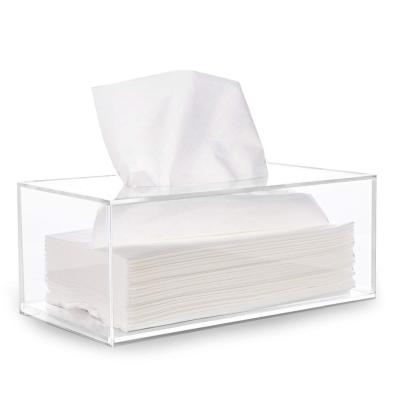 China Modern Custom Design Acrylic Clear Paper Tissue Box Lid Tissue Box for sale