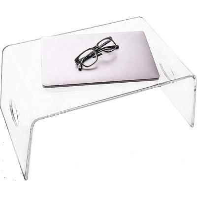 China Luxury Acrylic Bed Tray With Handles 21x12x9