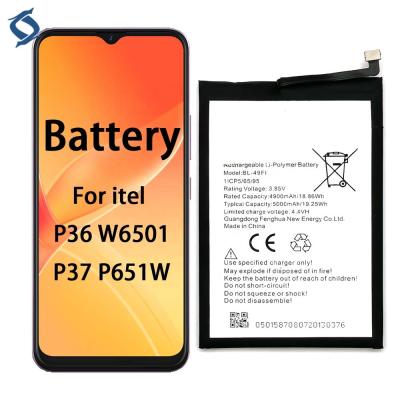 China Original Mobile Phone W6501 P651W P36 Mobile Phone Battery For Itel P37 BL-49Fi for sale