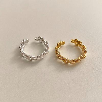 China Simple Design Statement Love Knot Sterling Silver Ring 925 High Quality Fine Korean Eco-Friendly Style Jewelry For Girl for sale