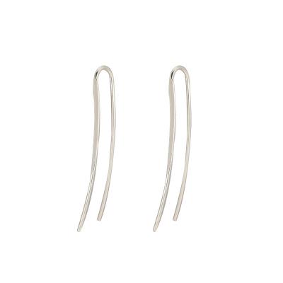 China Women's latest design earring stud earrings u jewelry 925 sterling silver simple minimal punk shape for sale