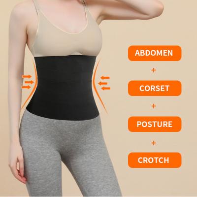 China Custom Logo Antibacterial Tummy Trimmer Belt Bandage Belly Wrap Waist Trainer Antibacterial Shaper For Belly Invisible Lose Weight for sale