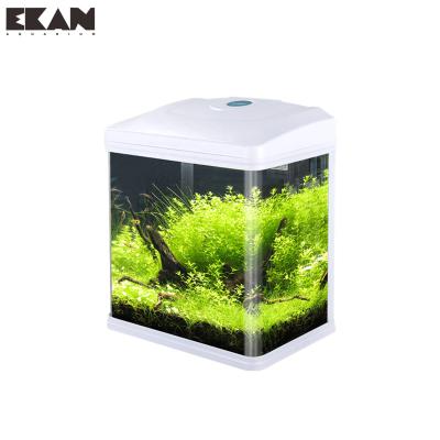 China Sustainable Fashion Mini Fish Tank Desktop Decoration with LED Light and Water Pump for sale