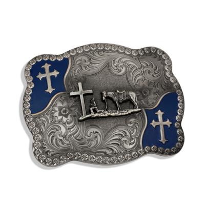 China Custom Design Custom Mens Engraved Western Cowboy Belt Buckles for sale