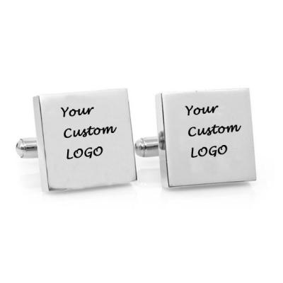 China Custom Design Metal Engrave Logo Custom Stainless Steel Personalized Cufflinks for sale