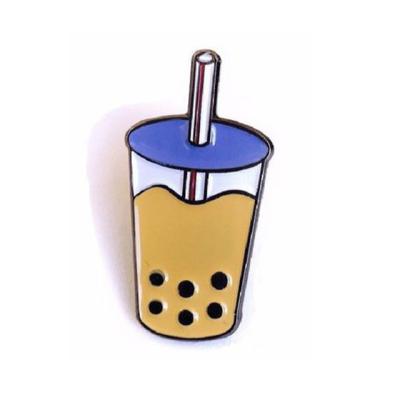 China China Custom Design Pins Jacket Bubble Milk Tea Lapel Accessories for sale