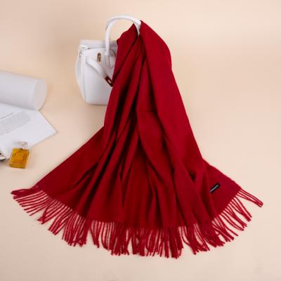 China Wholesale winter colors jacquard pashmina scarf cashmere fashion smooth feeling solid multi colors scarf for sale