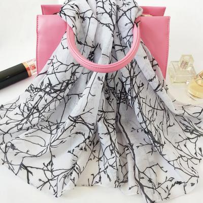 China Polyester Solid Color Hot Selling Beach Printed Women Summer Scarf for sale