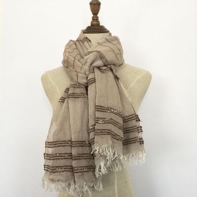 China 80% viscous & High Quality 20% Polyester Tassel Spring Soft Wrinkle Muslim Handle Scarf for sale