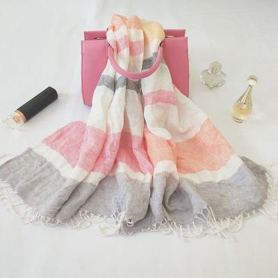 China 55%viscose 45%linen hot selling 2019 fancy fashion stoles and scarves for sale