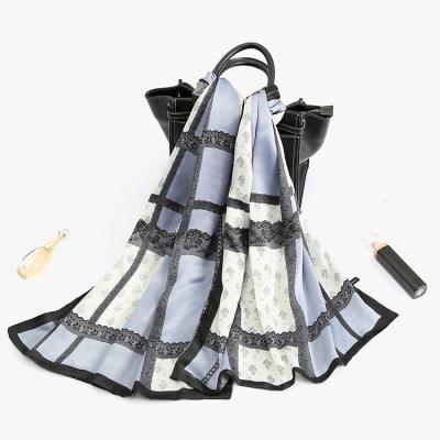 China Good Quality Customized Logo Printing Double Layer Digital Silk Long Scarf for sale