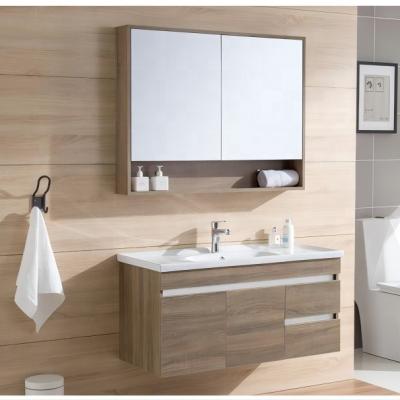 China Modern Wholesale Modern Luxury Furniture Sink Mirror Vanity Wood Bathroom Cabinet for sale