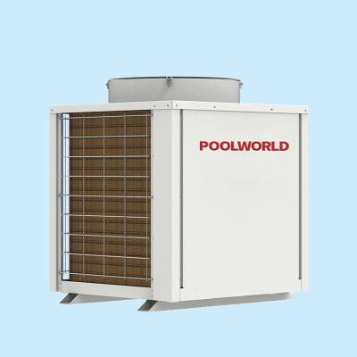 China 80kw POOL WORLD outdoor air to water heat pump boilers commercial air source heat pump en venta