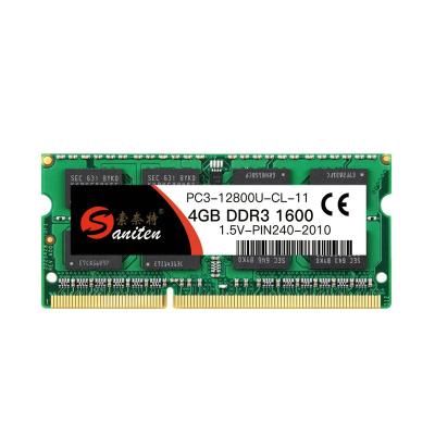 China High Performance Saniter Factory Wholesale DDR3 4GB 1600MHz Laptop RAM Computer SODIMM Memory for sale