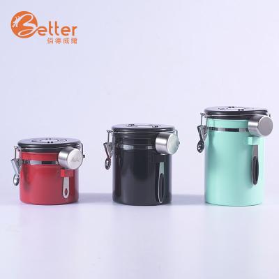 China Hot Sale Heatable Airtight Coffee Bean Canister Coffee Ground Vacuum Sealed Storage Container for sale