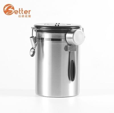 China Reserve Wholesale Price Stainless Steel Coffee Container Canister With CO2 Valve for sale