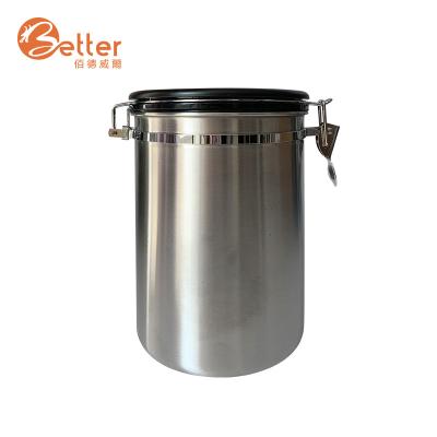 China -- Customized 1Kg 2800ML Large Stainless Steel Coffee Canister Set Stainless Steel Kitchen Coffee Container for sale