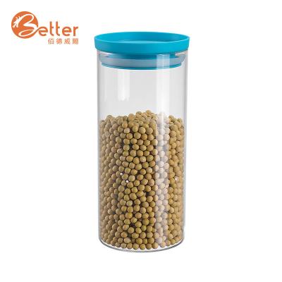 China Freshness Keeping Top Selling Food Storage Glass Bottle Juice Containers Glass Jars With Clear Bamboo Lid for sale