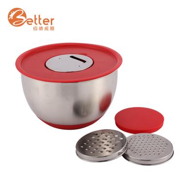 China New Item Stainless Steel Salad Bowl Disposable Metal Fruit Ice Cream Mixing Bowl With Lid for sale