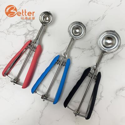 China Viable Wholesale Stainless Steel Cream Fruits Meatballs Melon Balls Cookie Ice Cream Scoop Set for sale