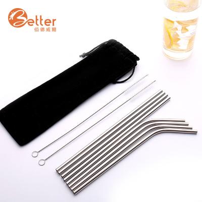 China New Sustainable Hot Selling Products Stainless Steel Easy And Comfortable Reusable Metal Smoothie Straws for sale