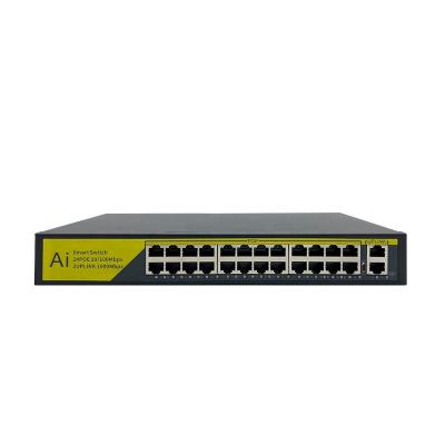 China POE 24 ports POE switch 10/100/1000 din ip40 industrial rail outdoor unmanaged gigabit ethernet switch 24 port poe for sale