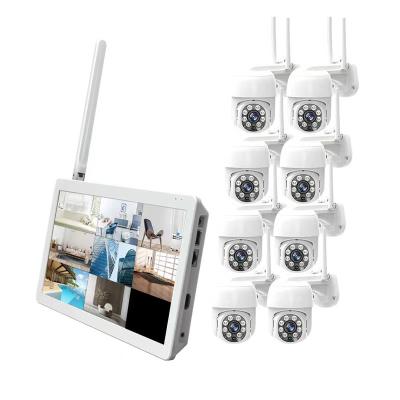 China PAN-TILT 4CH 8CH Wifi Wireless Remote Control Waterproof IP Nvr Kit Security Camera System for sale