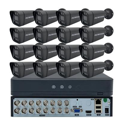 China NIGHT VISION Oscarvision CCTV 1080p Ahd CCTV Dvr Kit 16ch 2mp 5mp MIC Outdoor Full Color Camera Set for sale